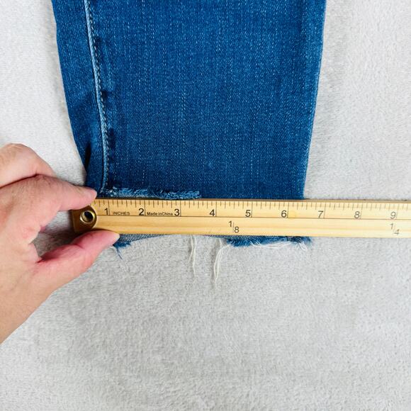 Pilcro and the Letterpress Jeans Womens 28 Dark Wash Blue Denim Mid Rise Skinny - Picture 12 of 13